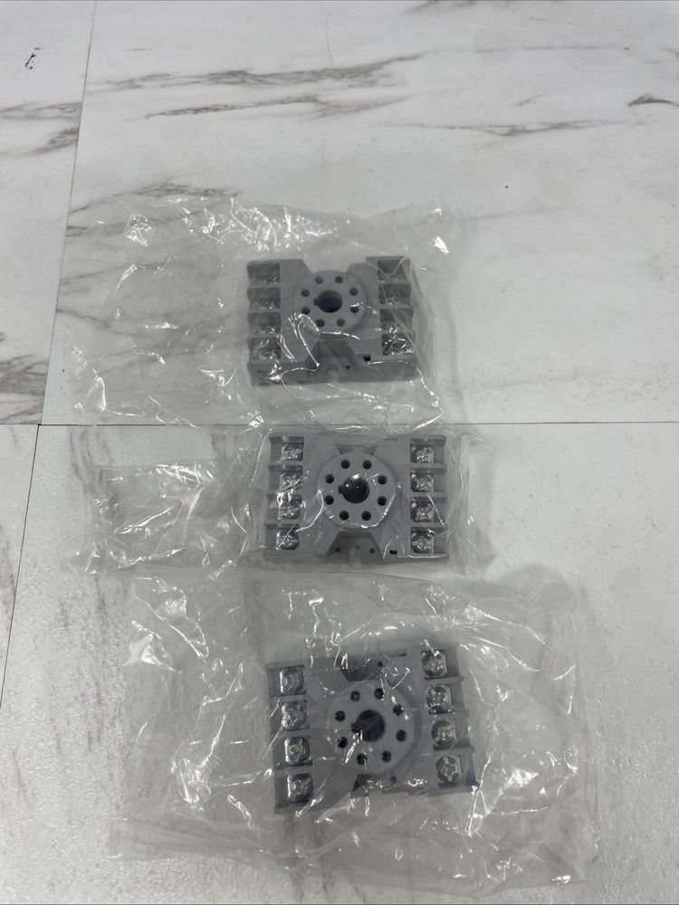 *3* Tyco 27E122 Relay Socket Base Panel Mount Screw Terminal 8-Pin 10A 300 Volt