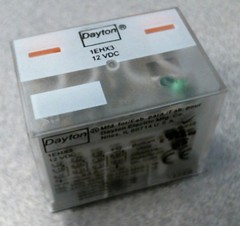 Dayton, 14 Pin Relay, 12 VDC, 15A @ 277V, Square Base General Purpose 1EHX3, New