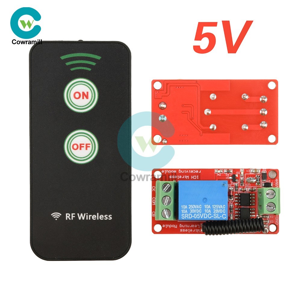 DC 5V 12V 24V Wireless Remote Control Receiver Switch Relay Module 1CH 433MHz