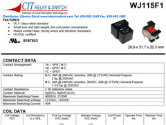 QTY (3) WJ115F11C12VDCS6.9 CIT 12V COIL RELAYS 1A-SPST-NO 1B-SPST-NC 1C-SPDT
