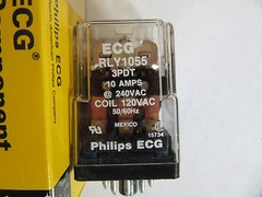 ECG Component Philips Relay RLY1055 Relay 3PDT 10A @ 240VAC, Coil 120VAC NEW!!!