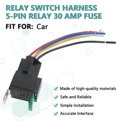 Aftermarket 12V Audio Relay Switch Pigtail 144AWG Wire-5-Pin Relay 30 Amp Fuse