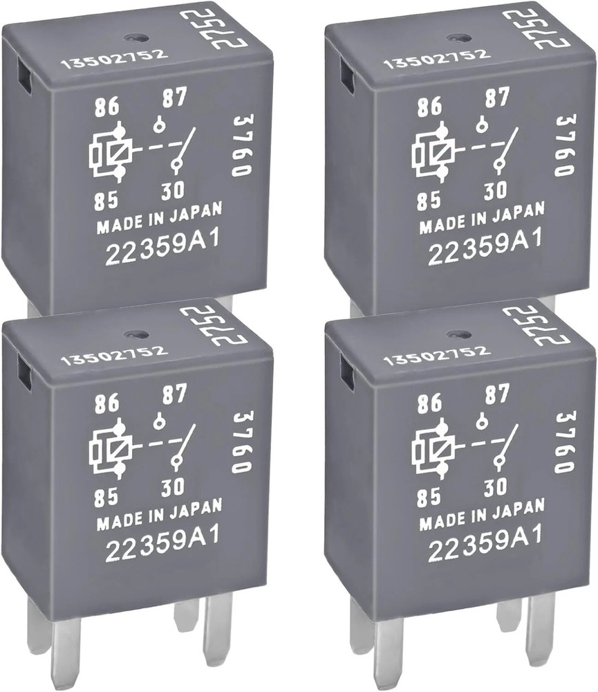 4Pcs Relay 13502752, 12VDC 30A 4 Pins Multi-Purpose OEM Relay Compatible for GM
