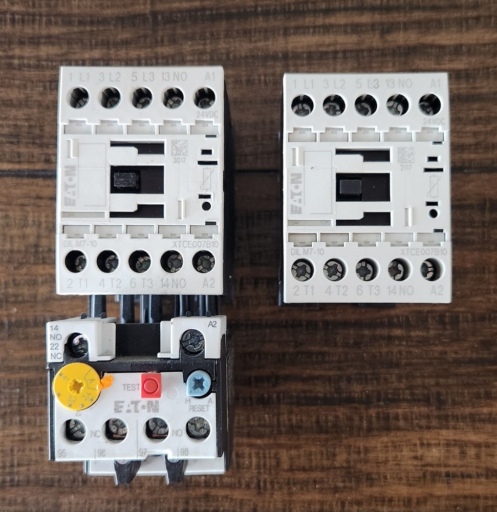 Eaton XTCE007B10 Contactor 24VDC 7A & ZB12-4 Overload Relay Set | Moeller Series