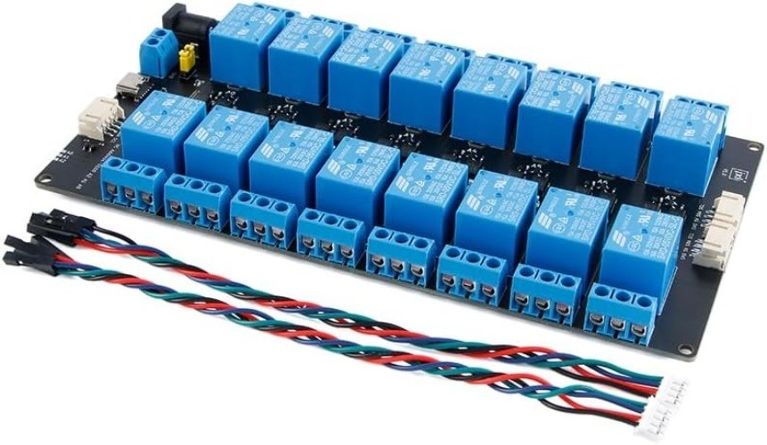 16 Channel 5V Relay Module Optocoupler Isolation 10A IIC Expandable Driver