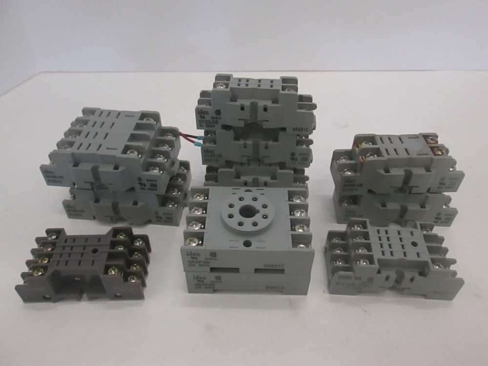 Idec, Various Relay Base Sockets, Used, Lot of 11