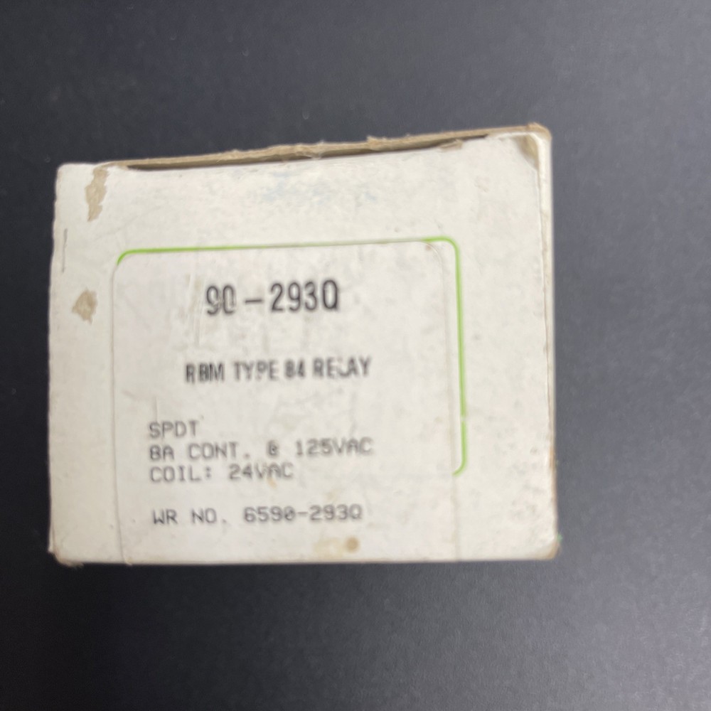 Steveco (White Rodgers) 90-293Q Rbm Type 84 Relay Spdt 8A Cont@125Vac 24Vac Coil