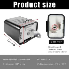 Compact 12V Adjustable LED Flasher Relay – 2-Pin for Seamless Signal Operation