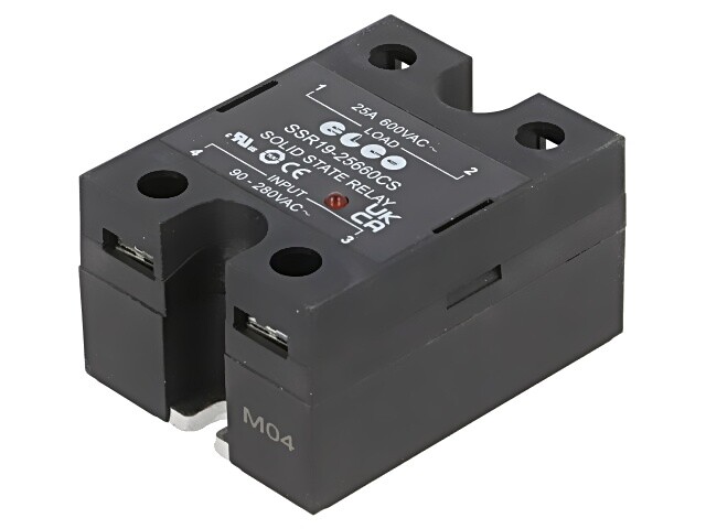SSR19-25660CS Relay: Semiconductor VAT: 90-280VAC 25A 48-660VAC -30-80°C ELCO