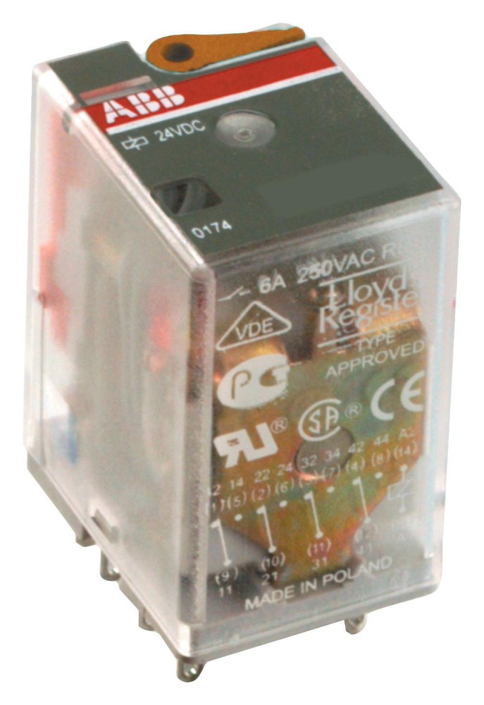 1SVR405612R3100, ABB, pluggable interface miniature relay, 230VAC, 250V/10A