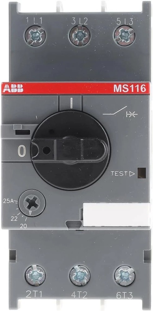 ABB MS116-25, 3-Phase Manual Motor Starter 20-25A Breaker circuit panel LOOK