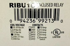 New Functional Devices RIBU1C RIB 10A SPDT 10-30 VAC/DC/120 VAC Enclosed Relay