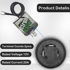 LED Flasher Relay 2 Pins 12V (Pack of 2) – Heavy Duty Turn Signal Flasher Relay