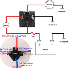 2Pcs JD1912 Car Relay Harness 12V 40A 4 Pin SPST 12AWG Harness Sockets with Buil