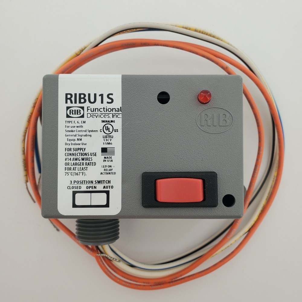 Functional Devices RIBU1S Enclosed Pilot Relay 10 Amp SPST + Override – New