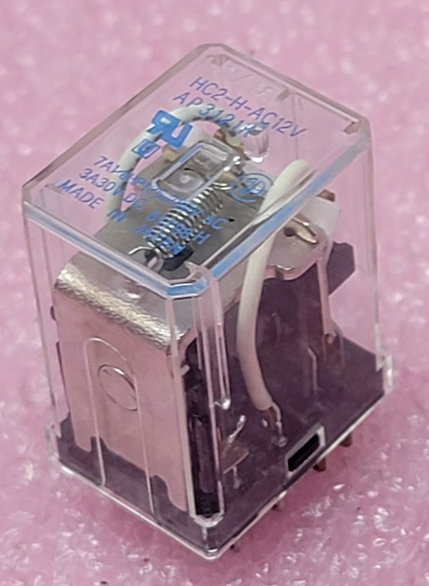 Panasonic NAIS Aromat – HC2-H-AC12V Relay, Control, 12 VAC Coil, DPDT, New.