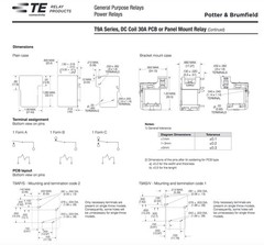 TE (1-1419104-7) T9AS1D22-12 (Pack of 2) 30A Relay 240VAC 30 amps 240 Volts, …