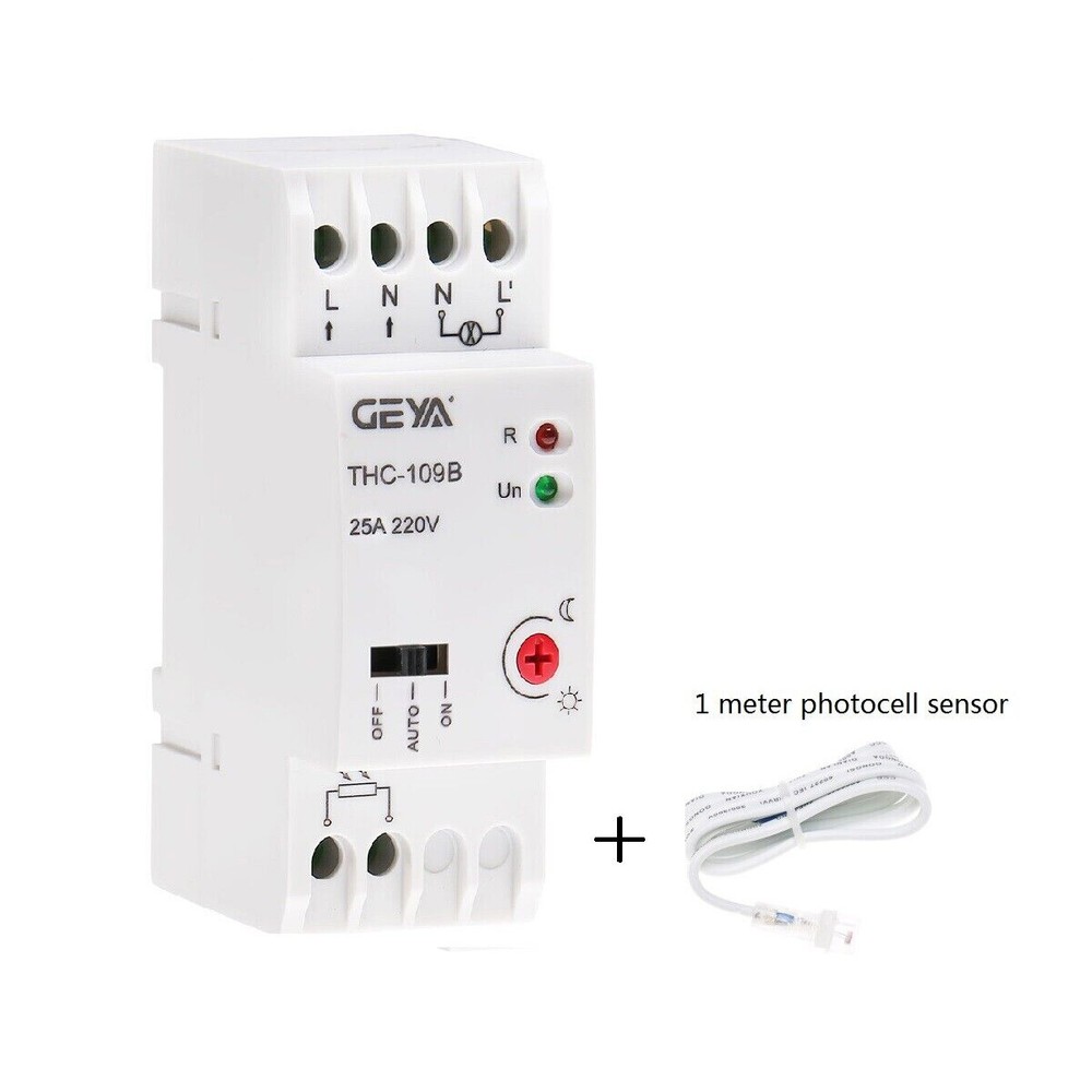 GEYA Auto/Manual Photocell Light Controler Switch 16/25A Twilight Switch &Sensor