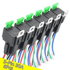 6PCS 5Pin 12V Fuse Relay Switch Harness Set Auto Electrical Relay Kit Heavy Duty