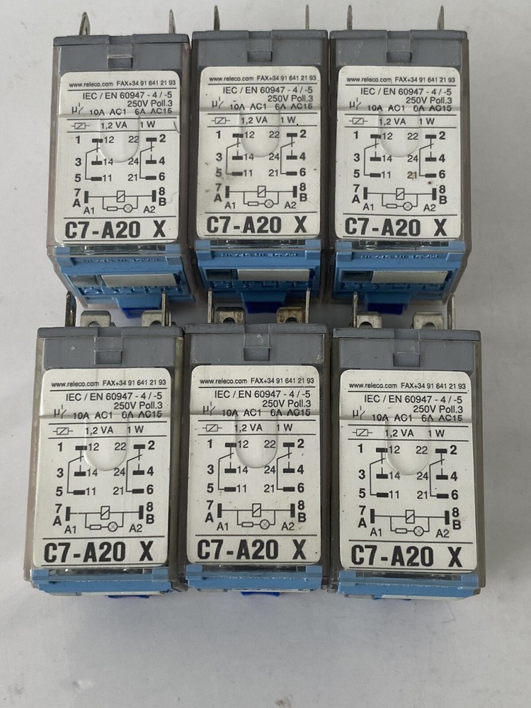 Lot Of 6 Releco C7-A20 X Relay – 8-pin, Miniature Relay