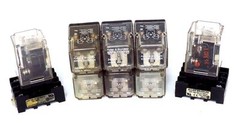 LOT OF 8 POTTER & BRUMFIELD KRPA-11DG-24 RELAYS TWO W/ 700-HN125 SER A BASES