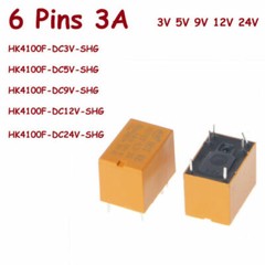 Power Relay 3A HK4100F-DC3V 5V 9V 12V 24V-SHG PCB 6 Pins SPDT General Purpose