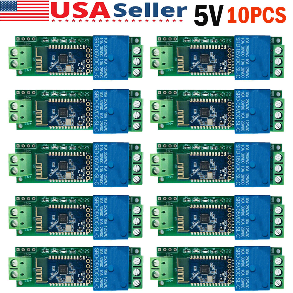 10Pcs 5V DC 1Channel Bluetooth Relay Module APP Control Switch IoT Smart Home