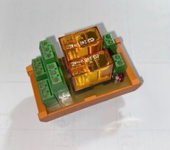 DIN Rail Mount Dual Relay Carrier for (2) Finder Type 40.52.5.240 DPDT 5A Relays