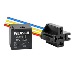 2 Pack JD1912 Car Relay Harness, 12V 40A 4-Pin SPST, with Interlocking Relay …