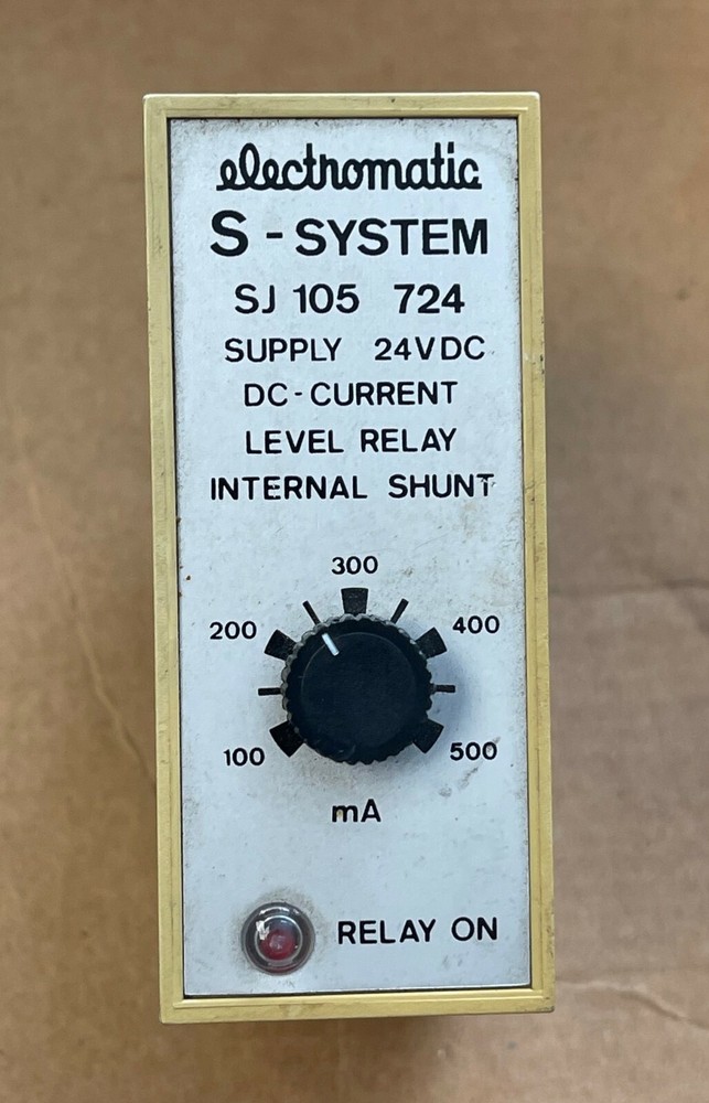 ELECTROMATIC S-SYSTEM SJ105 724 LEVEL RELAY INTERNAL SHUNT 24V 11 PIN 100-500mA