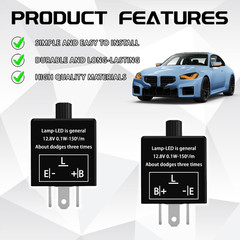 Flasher Relay for LED Turn Signal CF14 LED Flasher Relay 3-Pin 12V LED Electroni