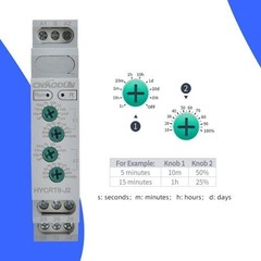 Asymmetric Cycle Timer Relay HYCRT8-J2 0.1s 10days AC DC 24 240V 2 Outputs DIN