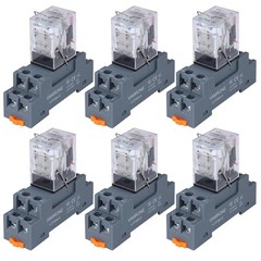 MY2NJ Relay Pack – 6PCS 8-Pin 10A 24V AC Relay Set with Base