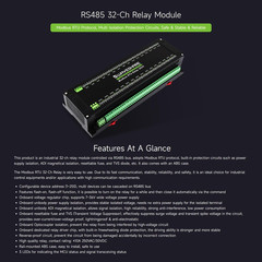 Modbus RTU 32-Ch Relay Module, RS485 Interface, with Multiple Isolation Protecti