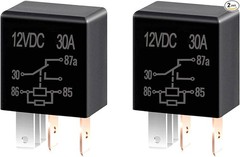 2 PCS 5 Pin Power Relay, 12V 30A 5 Pin Relay Switch, Nylon Shell M Size: 2 PCS