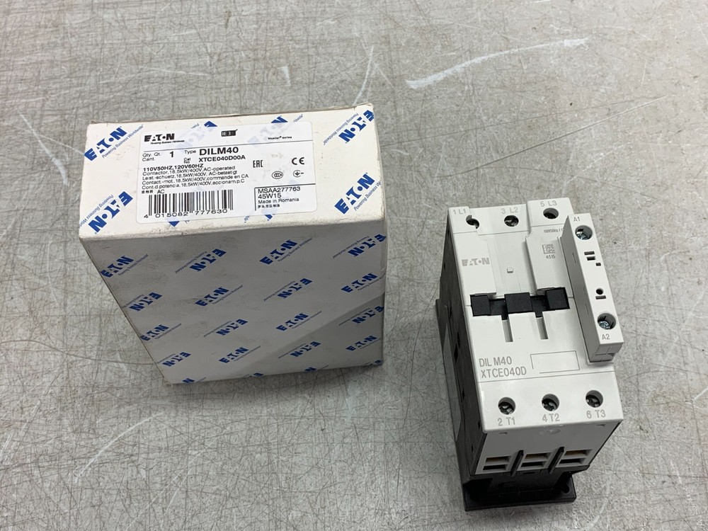 EATON 277763 XTCE040D00A Moeller DILM40 Contactor 3Pole 40Amp 120Vac Coil NEW