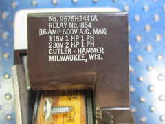 NEW CUTLER-HAMMER TYPE AA RELAY 16A 115V 1HP 1PH 230V 2HP 1PH 9575H2441A