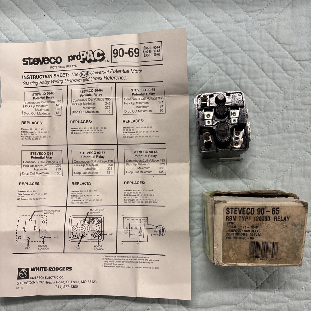 Steveco Essex 90-65 RBM Type 128000 Potential Relay