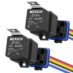 Waterproof 12V 40A Relay Kit with 5 Pin SPDT and 14 AWG Tinned Copper Wires