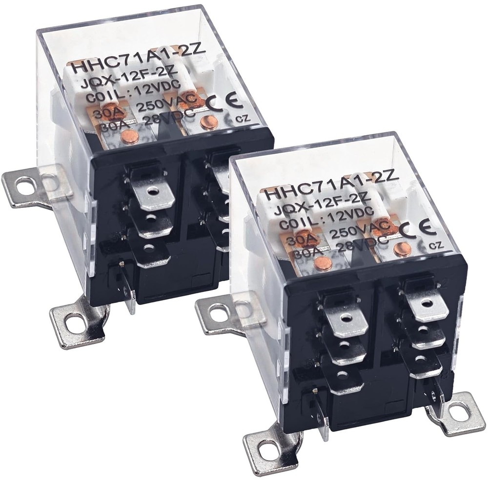JQX-12F-2Z High Power Relay (Pack of 2) – 8 Pin DC 12V Coil Voltages 30A DPDT, 2