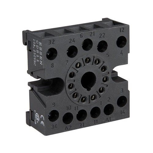 PRRB8 Round 8 pin DIN Rail base for Plug in 2 Pole Relay for Home and Industry