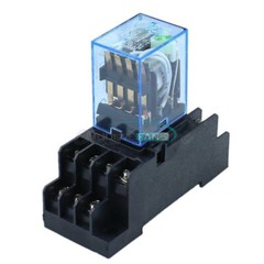 MY4NJ 12V/24V/110V/220V Coil Power Relay DIN Rail Mounted Base 14 Pin 4PDT FC-
