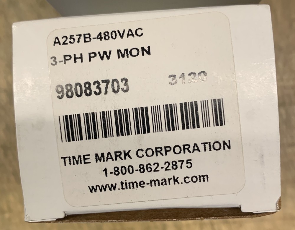 Time Mark Corporation A257B-480VAC 3Ph Power Monitor-NIB