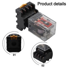Silver Alloy Contact MK3PI MK3P 220VAC Relay 11 Pin 10A 250VAC With Socket Base