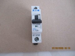 NEW OPEN BOX EATON BOX FAZ-C25/1 CIRCUIT BREAKER, 25A, 1 POLE, 2 PCS’ LOT.