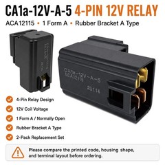 Reliable CA1a-12V-A-5 Replacement Relay 2-Pack: 12V 30A for Various Applications