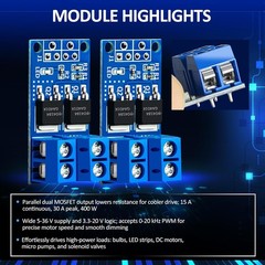 6 PCS Dual High-Power MOSFET Trigger Switch Drive Module, Upgrade 0-20KHz PWM Ad