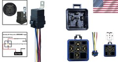 40/30 AMP 12V Waterproof Relay Kit with Heavy-Duty Pigtail for Automobiles