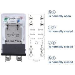 10A 24V DC Relay Coil w/ Socket Base, LED Indicator (2PCS)