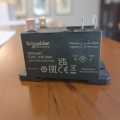 Schneider RPF2AP7 Power Relay DPST-NO 230VAC 30A DIN Rail Panel